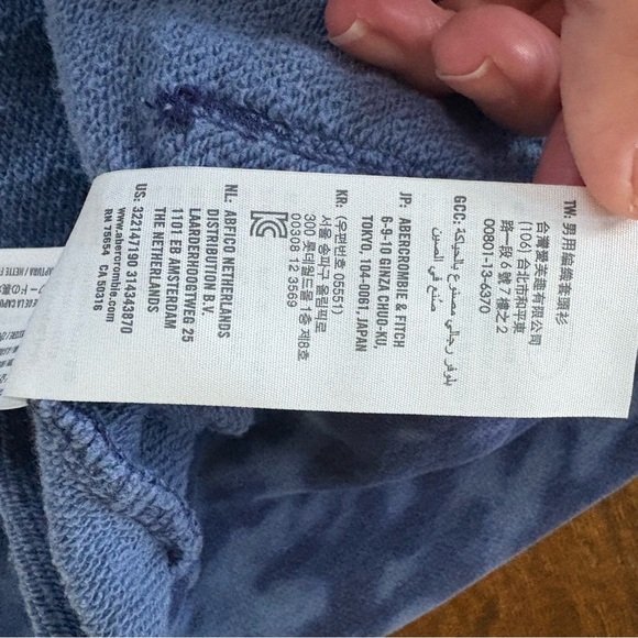 Hollister California Men's XL Sweater Hoodie Pullover Blue Tie Dye LS Sleeve - Picture 8 of 11